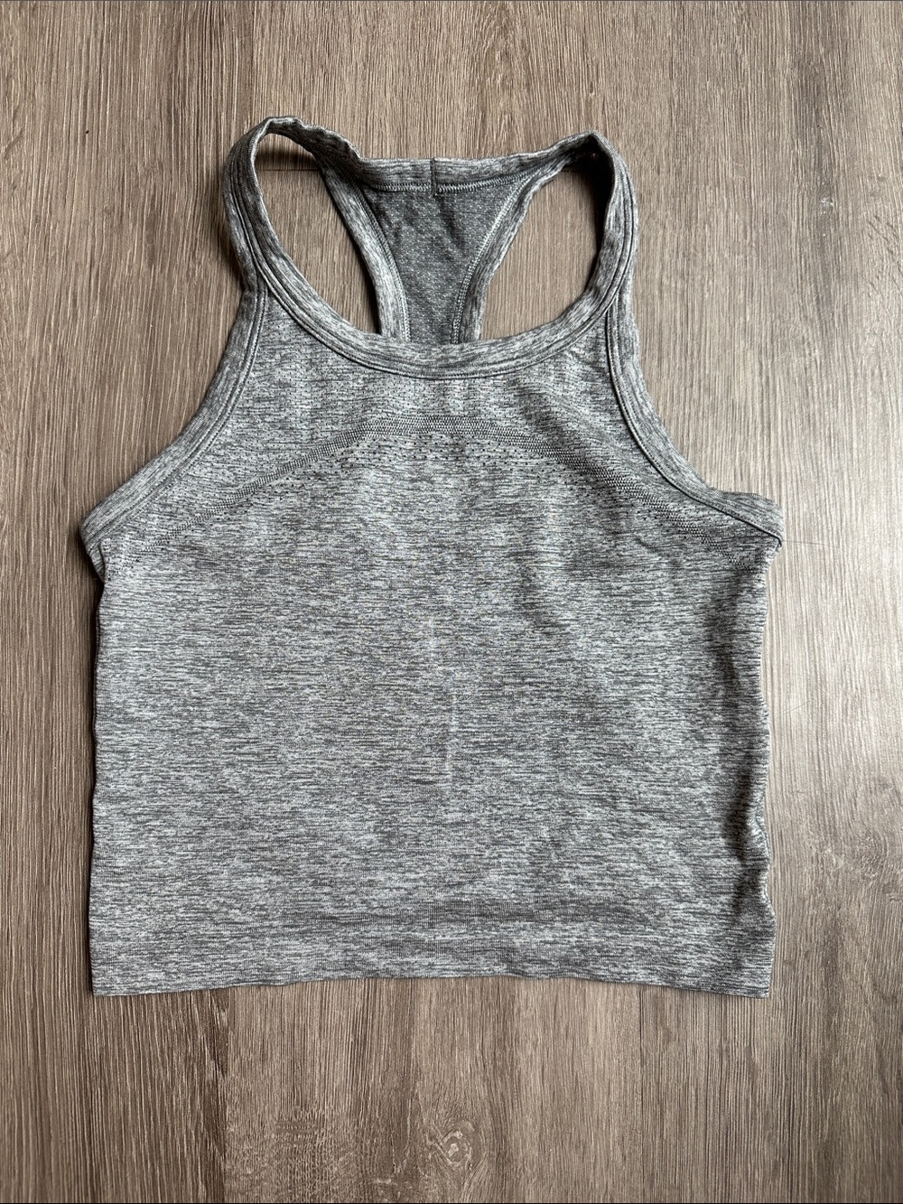 Lululemon Swiftly Tech Cropped Racerback Tank Top Slate/White Size 4